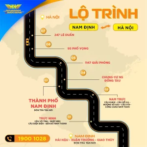 Lộ trình 3: Nam Định - 247 Lê Duẩn (Hà Nội)